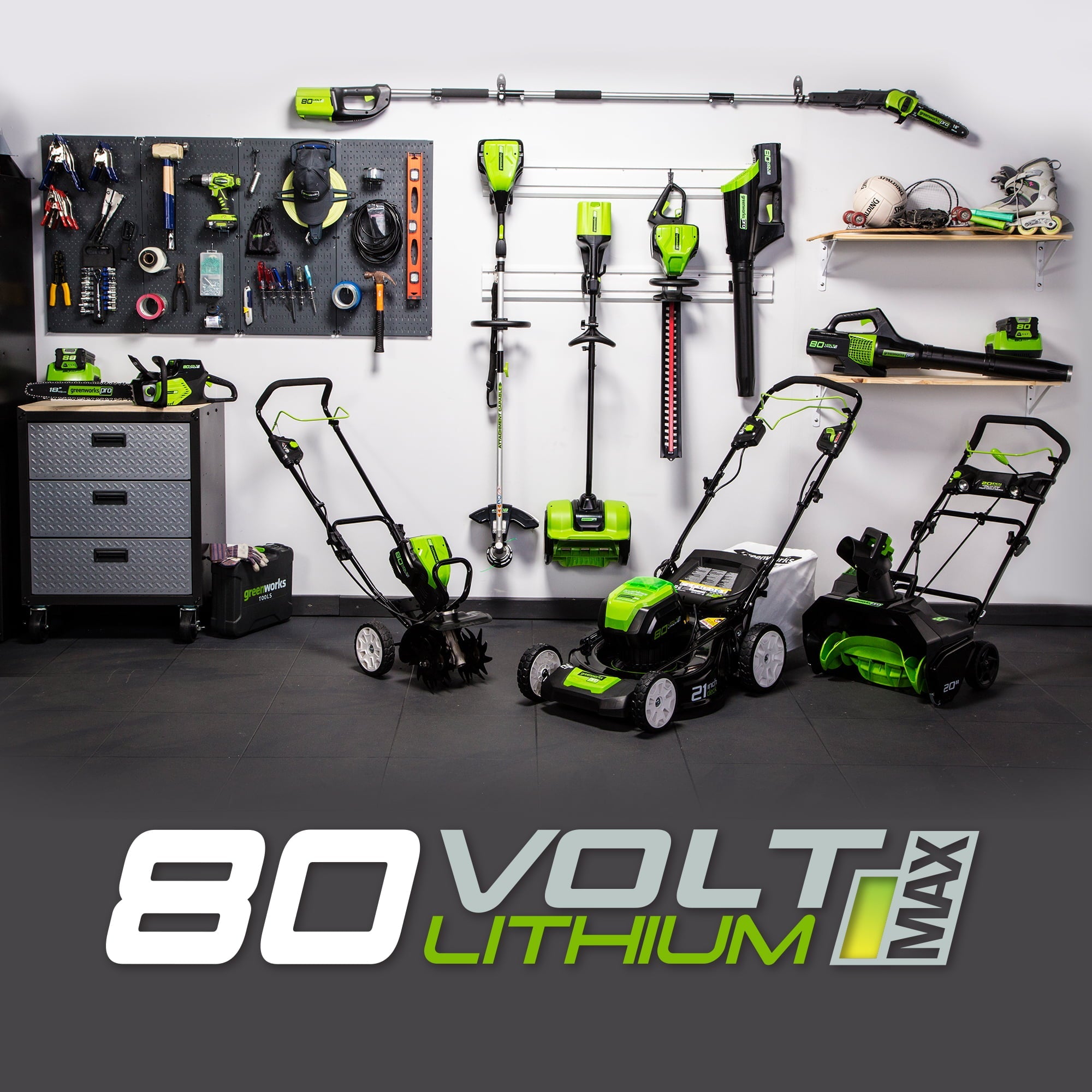 Greenworks 80V 16-inch Cordless String Trimmer with 2.0 Ah Battery and Charger, 2100102