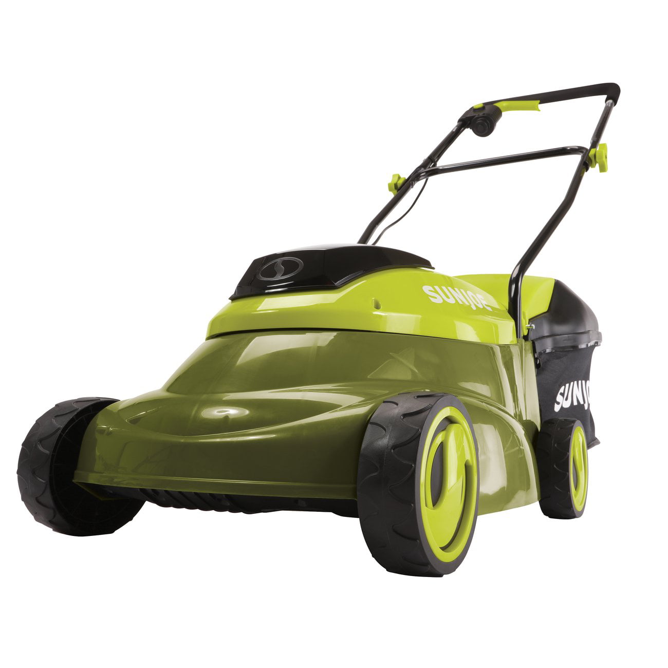 Sun Joe 24V Cordless 14-inch Walk-Behind Push Lawn Mower, 3-Position, Brushless Motor, 5.0-Ah Battery & Charger