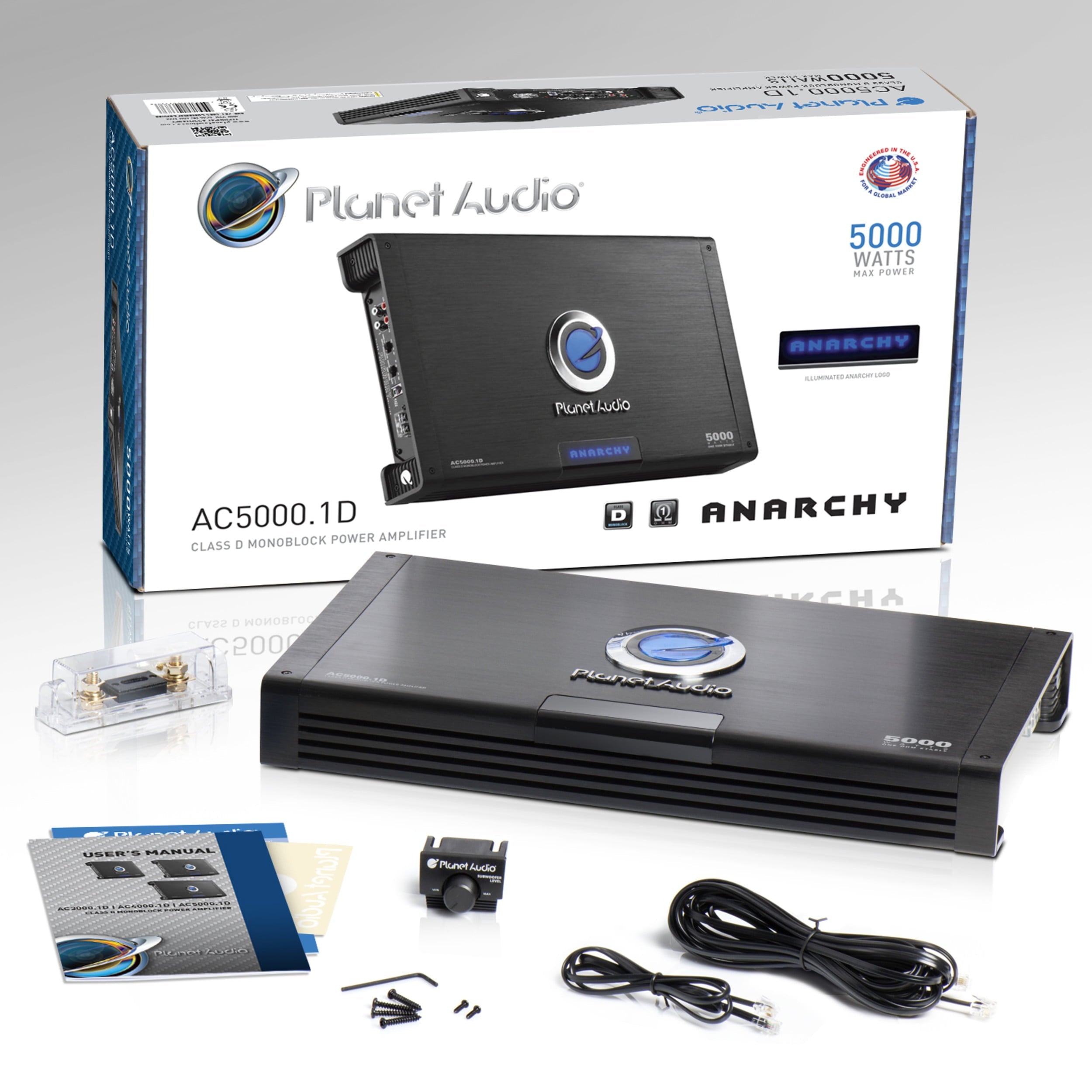 Planet Audio AC5000.1D 5000W Mono Class D MOSFET Power Car Amplifier w/ Remote