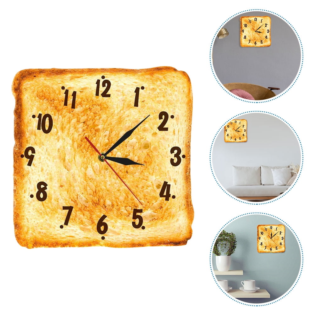 HOMEMAXS Toast Design Wall Clock Modern Wall Clock Bakery Wall Hanging Clock Restaurant Clock