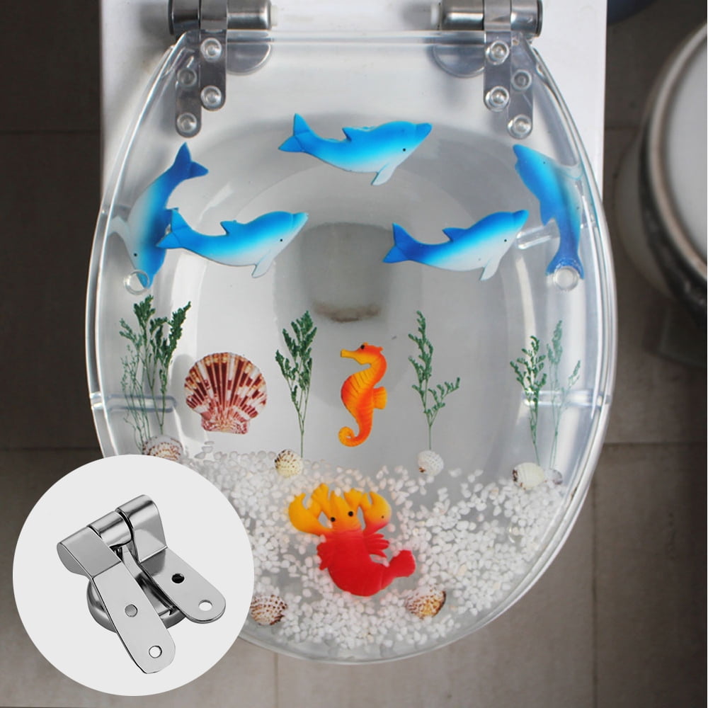 Harupink Replacement Chrome Toilet Seat Hinges Set Pair With Fittings Universal Mountings