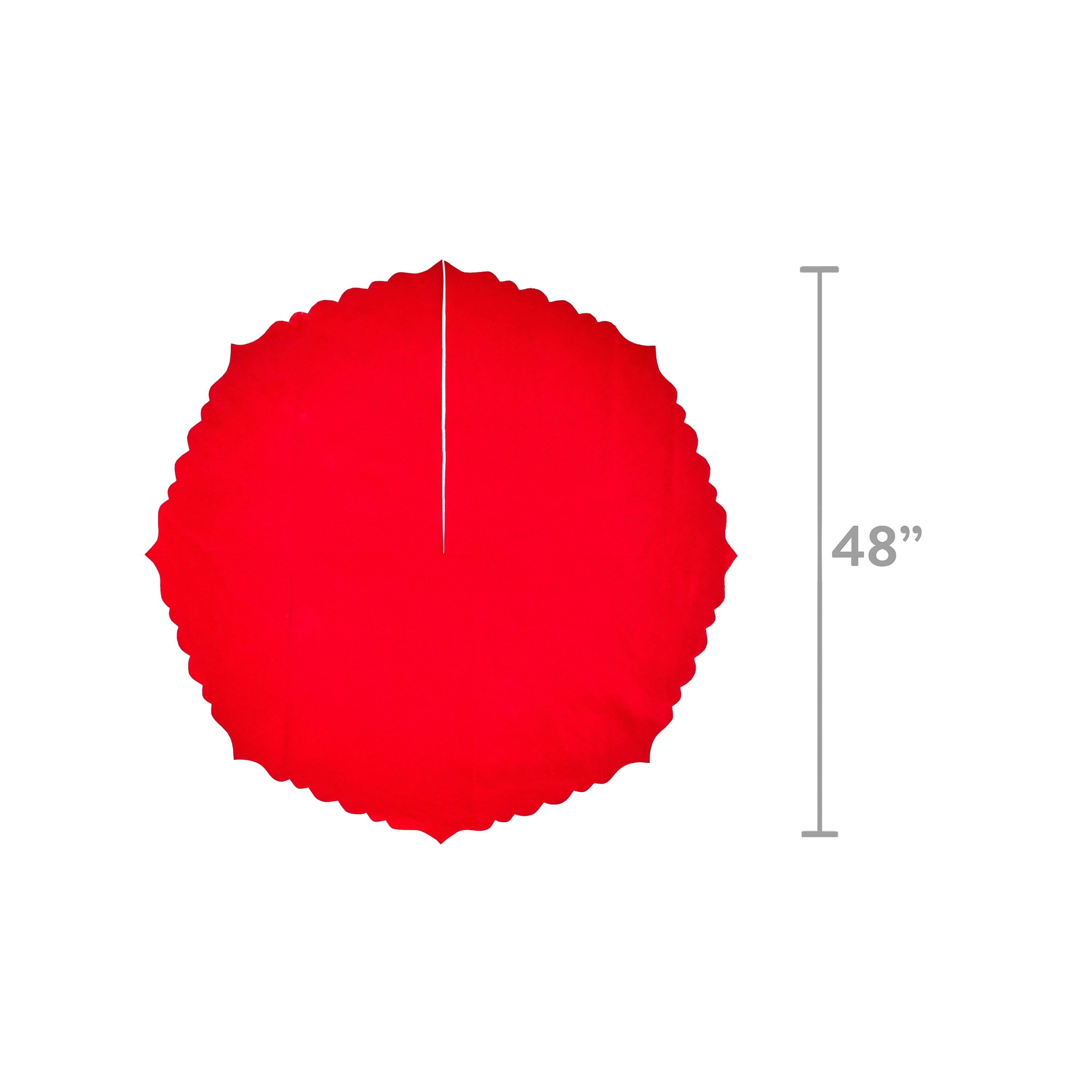 48 in Red Basic Christmas Tree Skirt for Decorations, Traditional Style, by Holiday Time