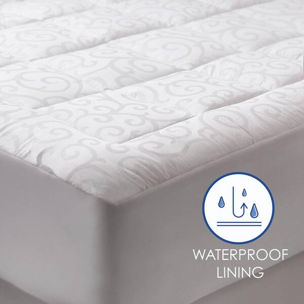 Waterproof Jacquard Scroll Mattress Pad