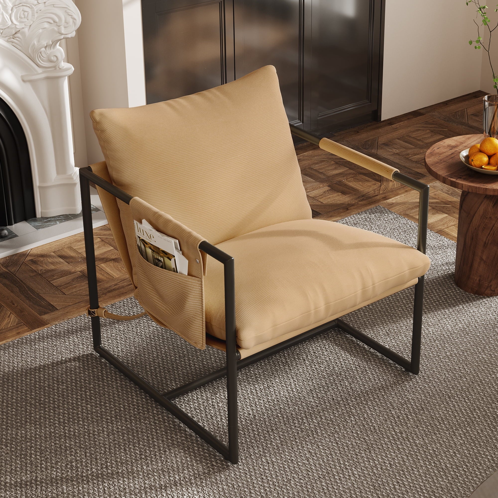 AUSTUFF Sling Accent Chairs for Living Room Storage Bag Chair, Khaki