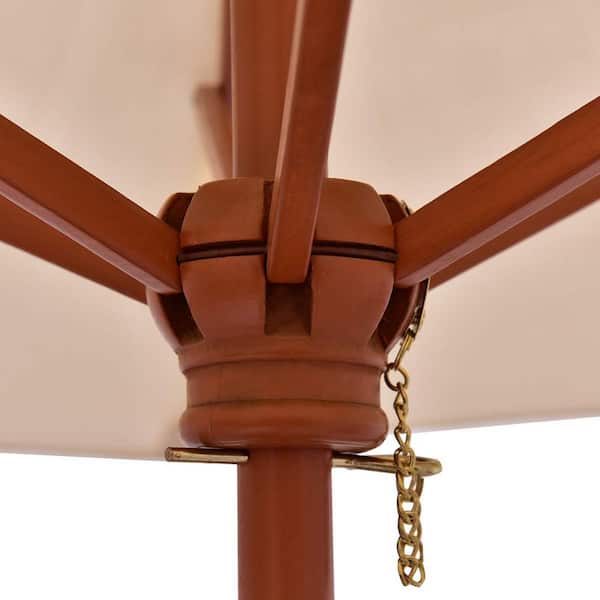 Rectangular Wood Kids Picnic Table with Bench and Umbrella (4-Seat)