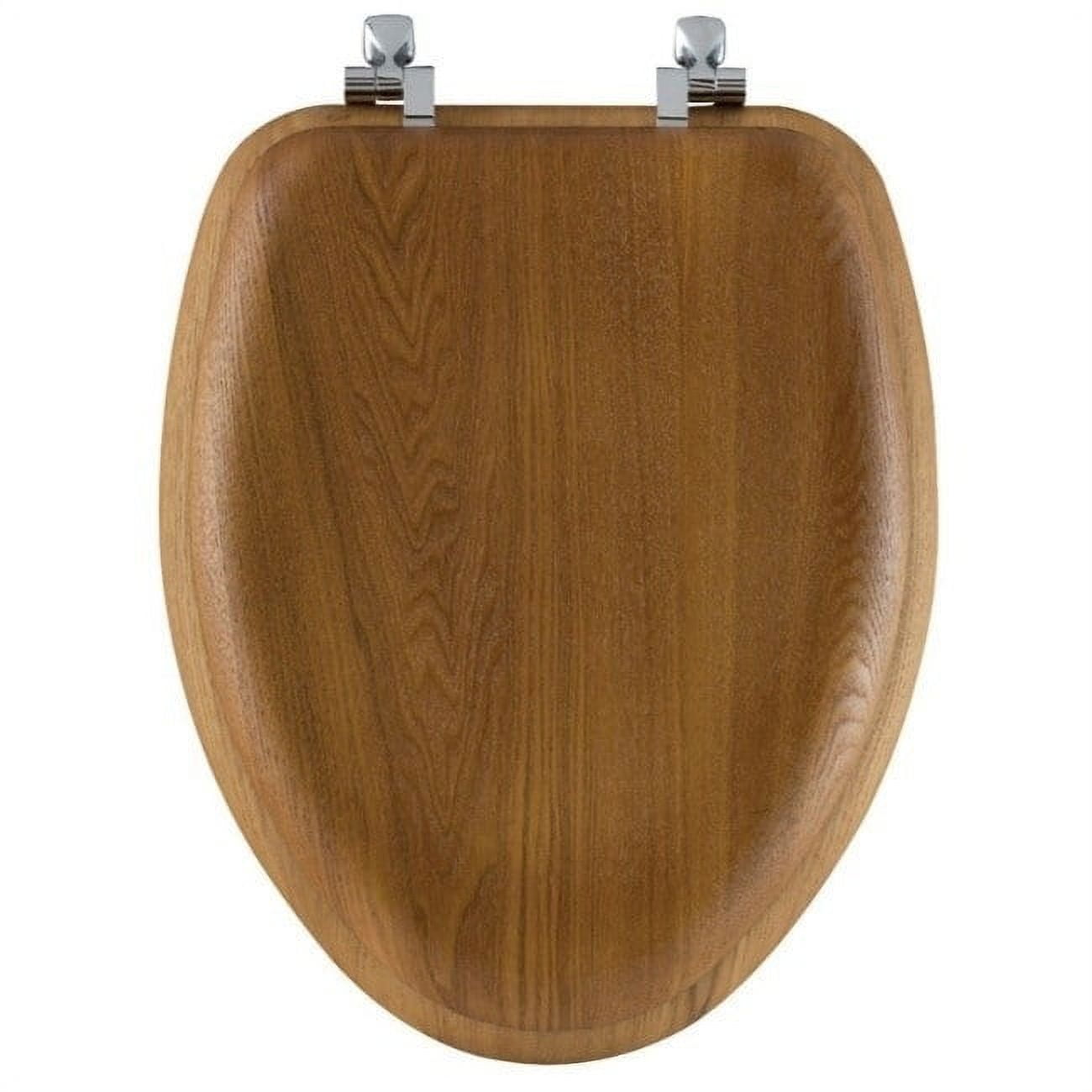 Mayfair Elongated Oak Wood Toilet Seat