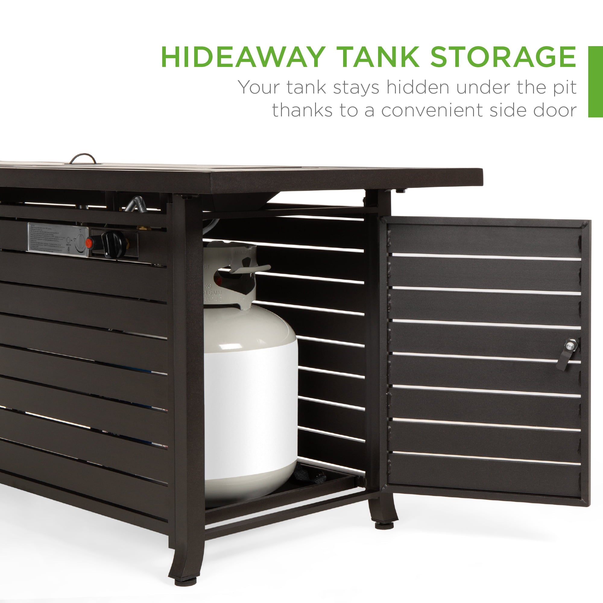 Best Choice Products 57in 50,000 BTU Rectangular Propane Aluminum Gas Fire Pit Table w/ Cover, Glass Beads - Dark Brown