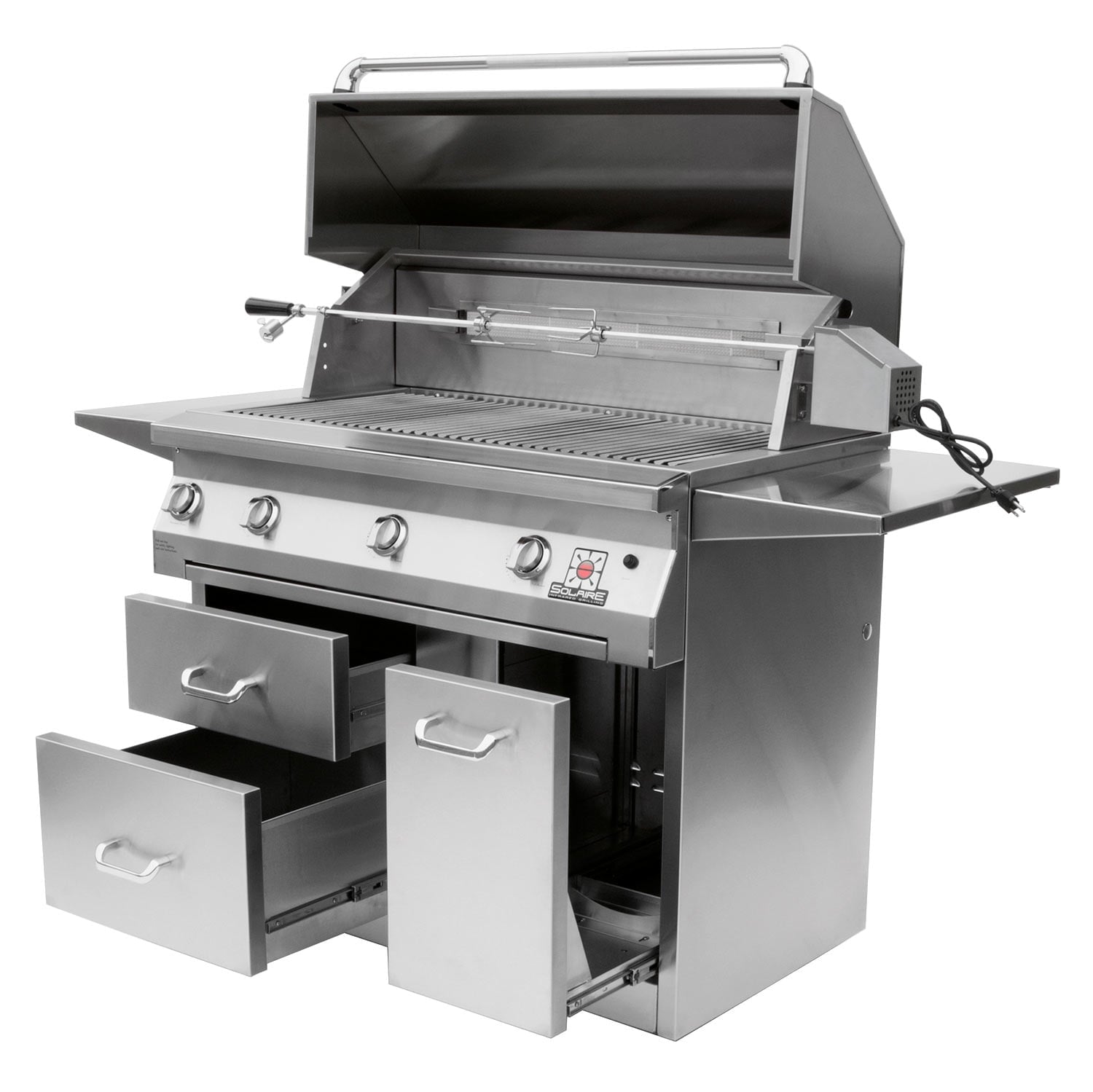 Solaire Deluxe InfraVection Freestanding Grill with Rotisserie, Premium Cart, 42-Inches, Propane