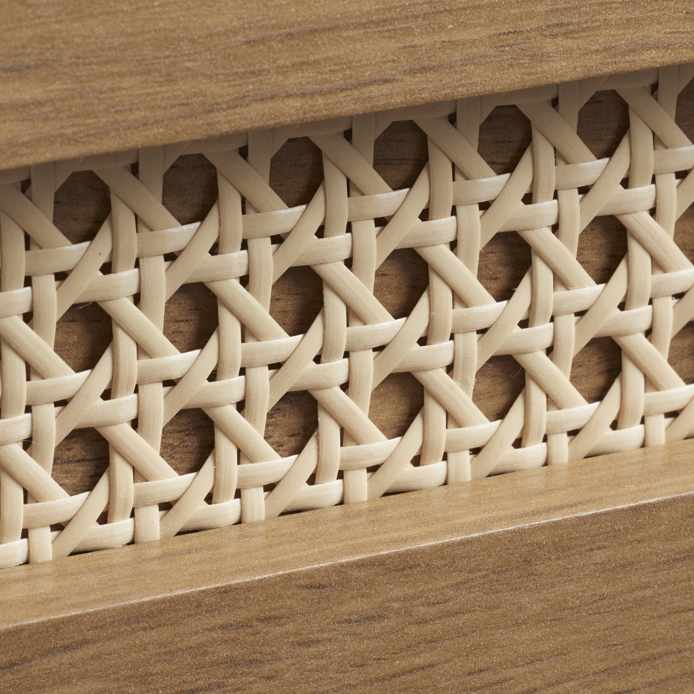 Better Homes & Gardens Springwood Caning Desk, Light Honey Finish