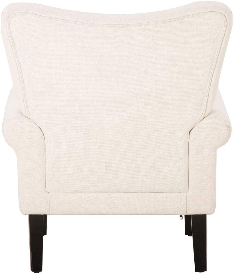 Richryce MidCentury Accent Chair with Arm ,High Back Armchair Beige,Beige