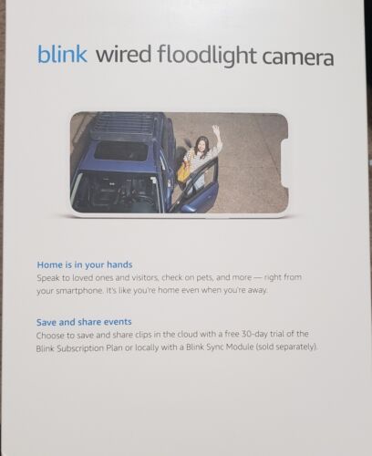 Blink Wired Floodlight Camera Smart Security Camera 2600 Lumen HD Live View New!