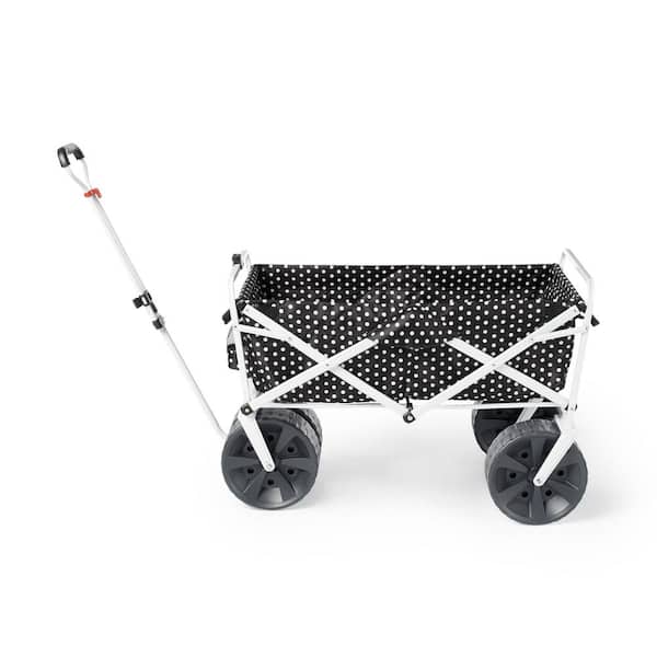 Heavy-Duty All Terrain Folding Multi Utility Beach Wagon, Black Dots