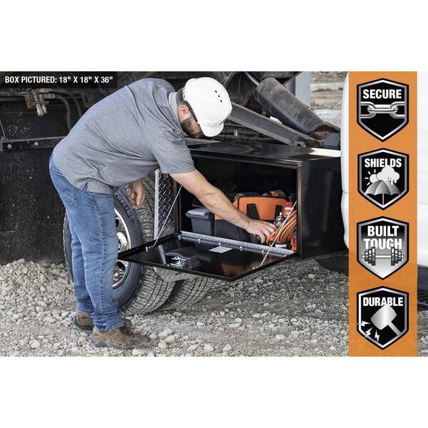14 in. x 16 in. x 36 in. Gloss Black Steel Underbody Truck Tool Box