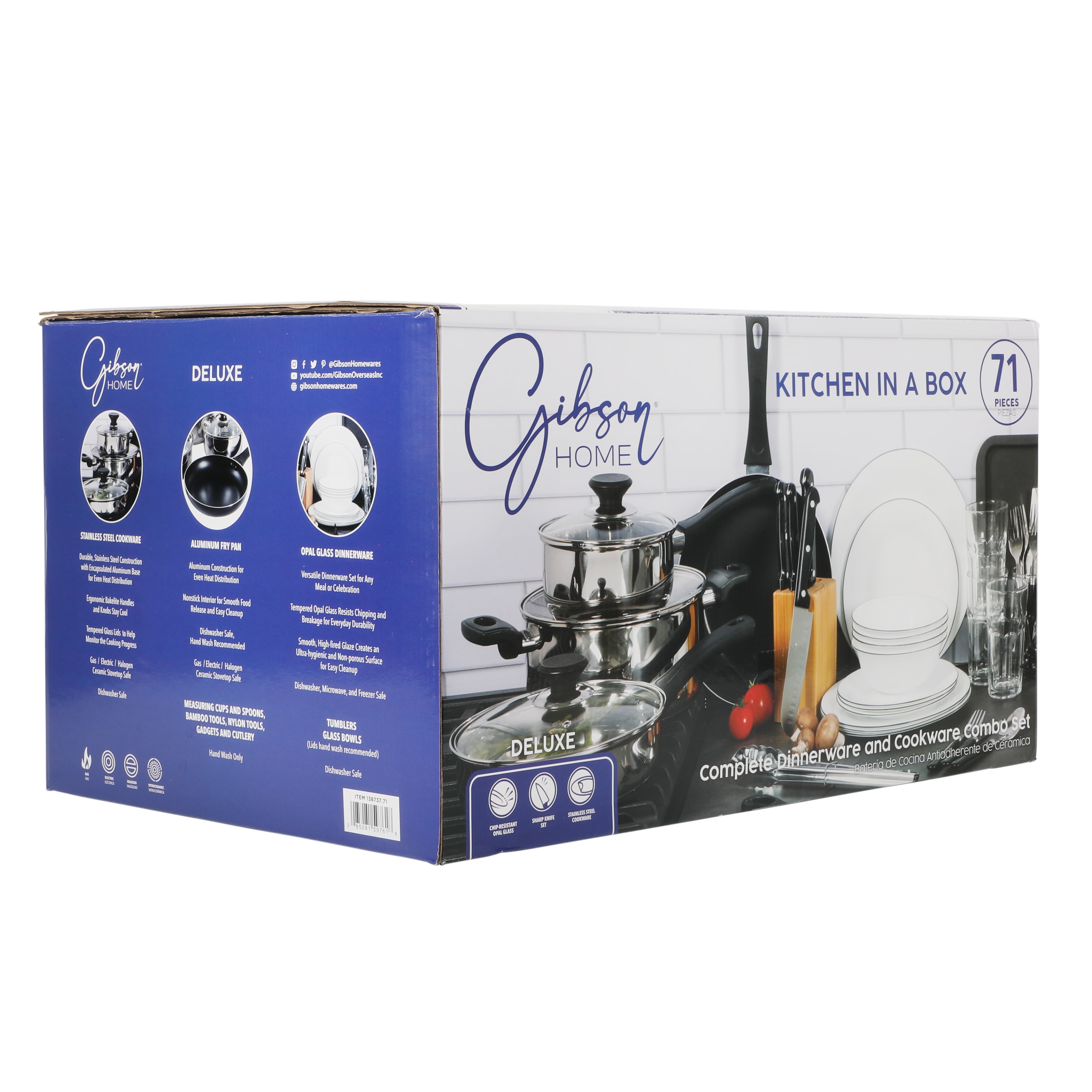 Gibson Home 71-Piece Stainless Steel Silver Cookware Combo Set