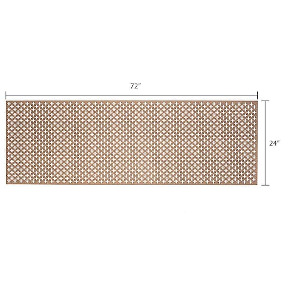 72 in. x 24 in. x 1/8 in. Unfinished Fleur-De-Lis Decorative Perforated Paintable MDF Screening Panel Insert