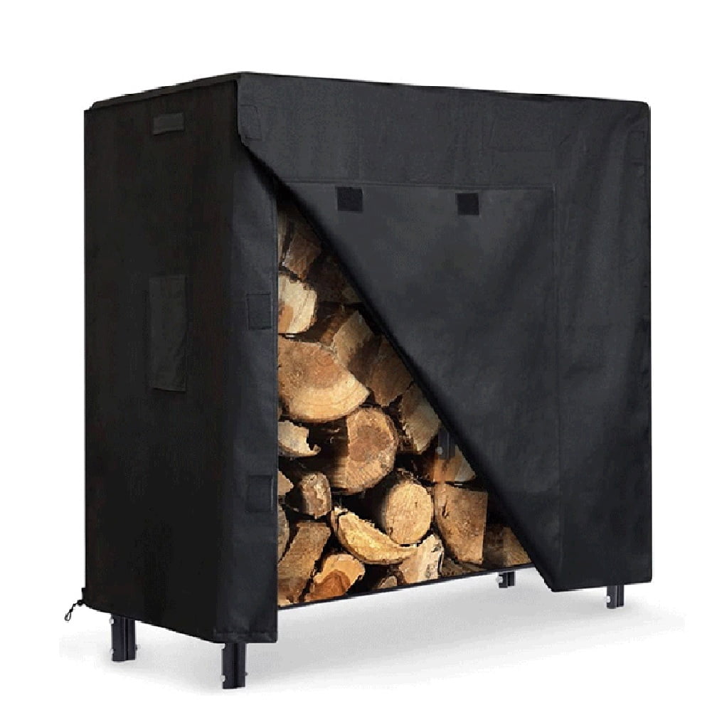 BLUESON Outdoor Firewood Log Storage Rack Cover 8ft & 4ft Water & Snow Protective Cover