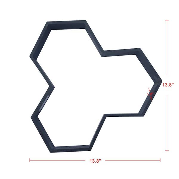 14 in. x 14 in. Black Plastic Paver Mold Reusable Concrete Stepping Stone Paver Walk Way Mold for Patio, Lawn & Garden