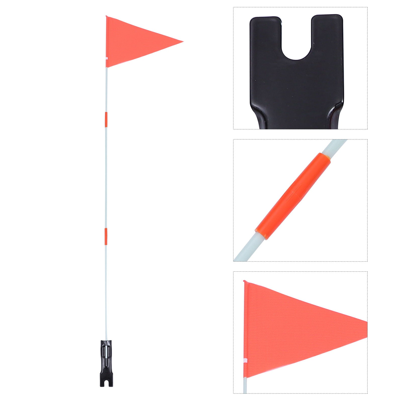 1 Set Bike Safety Flag Fiberglass Pole Children's Tail Triangular Flag