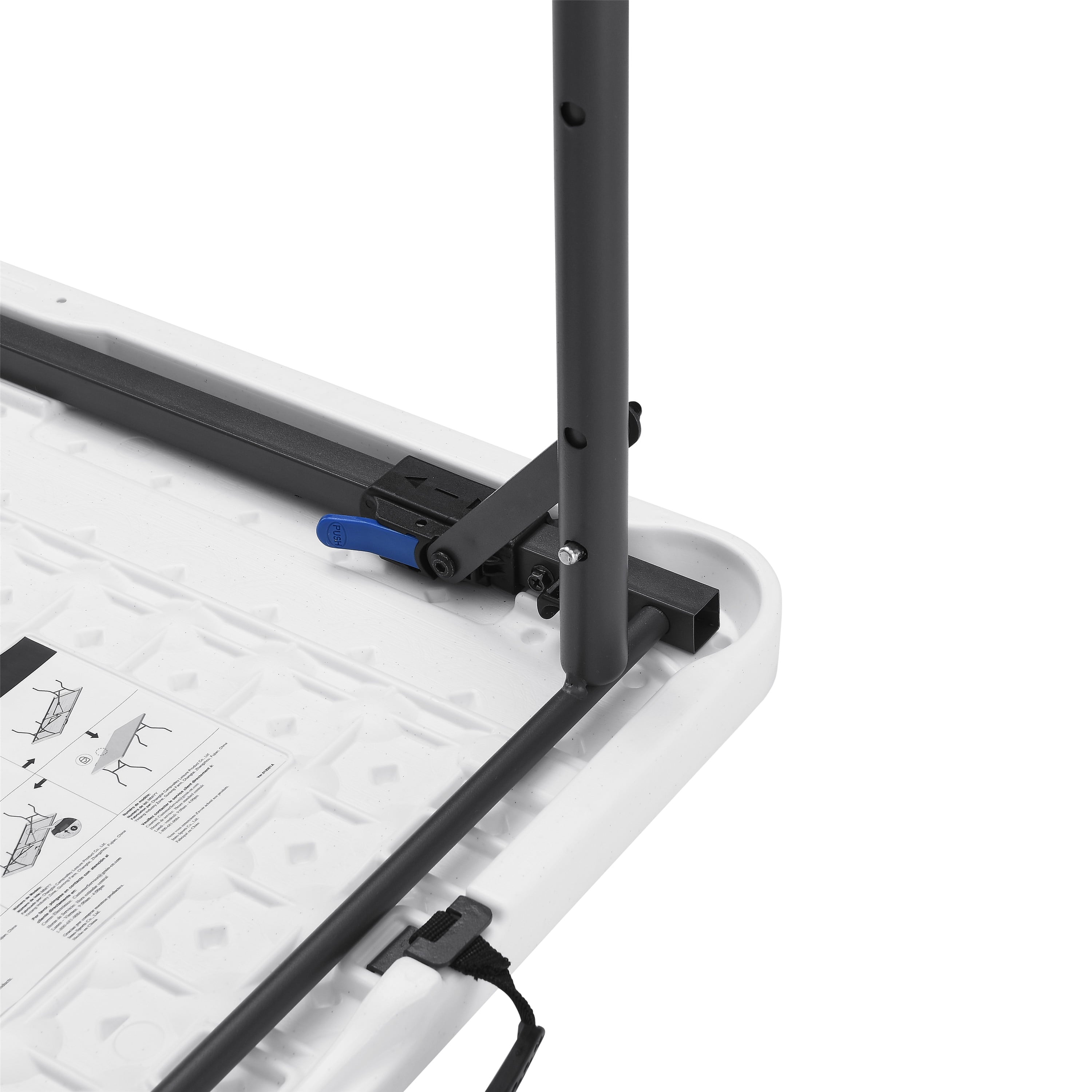 Mainstays 4 Foot Adjustable Height Premium Folding Table, White Granite