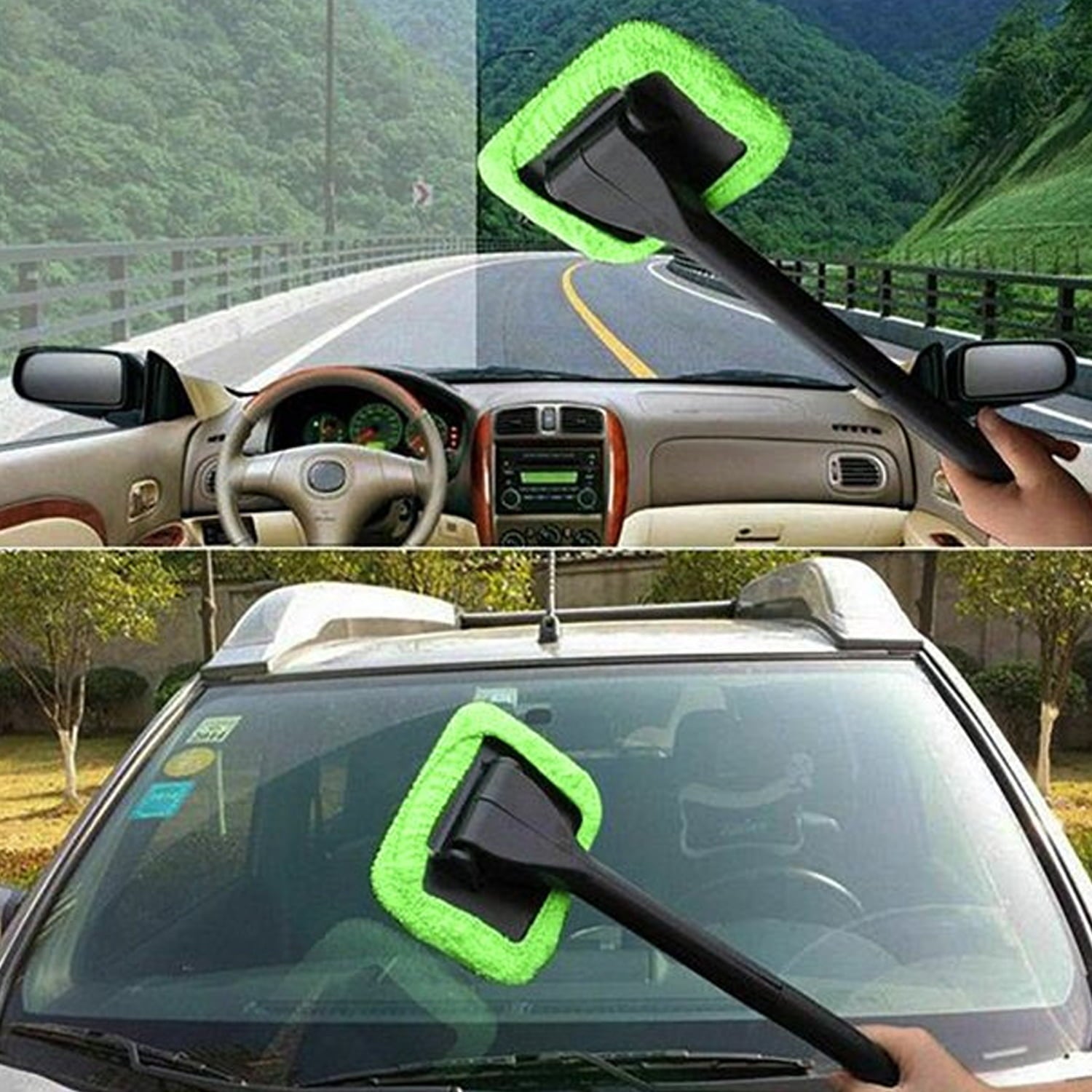 2 Pack Windshield Car Window Microfiber Cleaning Tools Interior Auto Glass Wiper