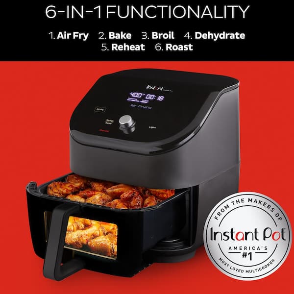 Instant Vortex Plus 6 qt. Black Air Fryer with ClearCook