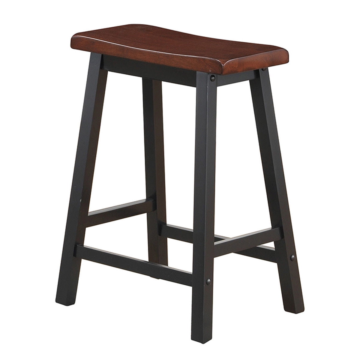Gymax Set of 2 Bar Stools 24''H Saddle Seat Pub Chair Home Kitchen Dining Room Brown