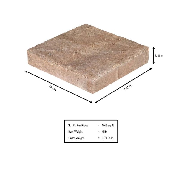 Milano Medium 7.75 in. x 7.75 in. x 1.25 in. Ashley River Blend Concrete Paver (480 Pcs. / 207 Sq. ft. / Pallet)