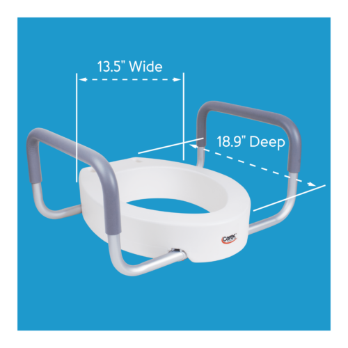 Raised Toilet Seat with Handles, Standard Elongated Toilets