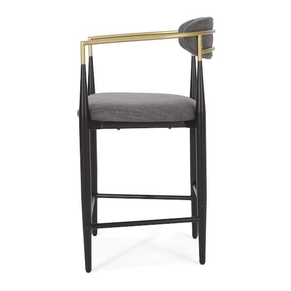 Boise 37.25 in. Charcoal and Black Low Back Wood Counter Bar Stool (Set of 2) Extra Tall
