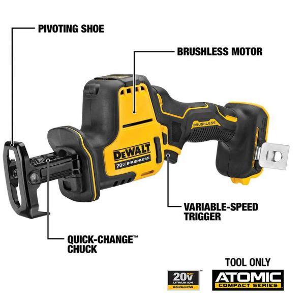 ATOMIC 20V MAX Lithium-Ion Cordless Brushless 4 Tool Combo Kit and 20V MAX Cordless Brushless 6.5 in. Circular Saw