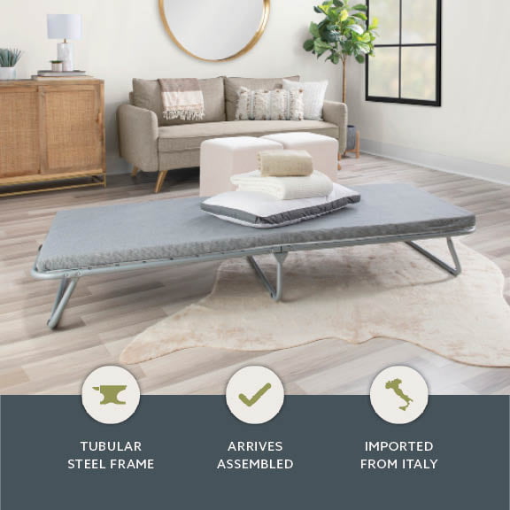 Hazel Grove Luca Folding Cot Guest Bed with 2