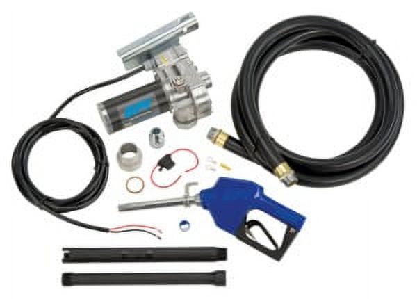 GPI - M-180S Fuel Transfer Pump, 18 GPM, 12-VDC, Automatic Shut-Off Nozzle, 12' Hose, 18' Power Cord, Adjustable Suction Pipe (110300-2)