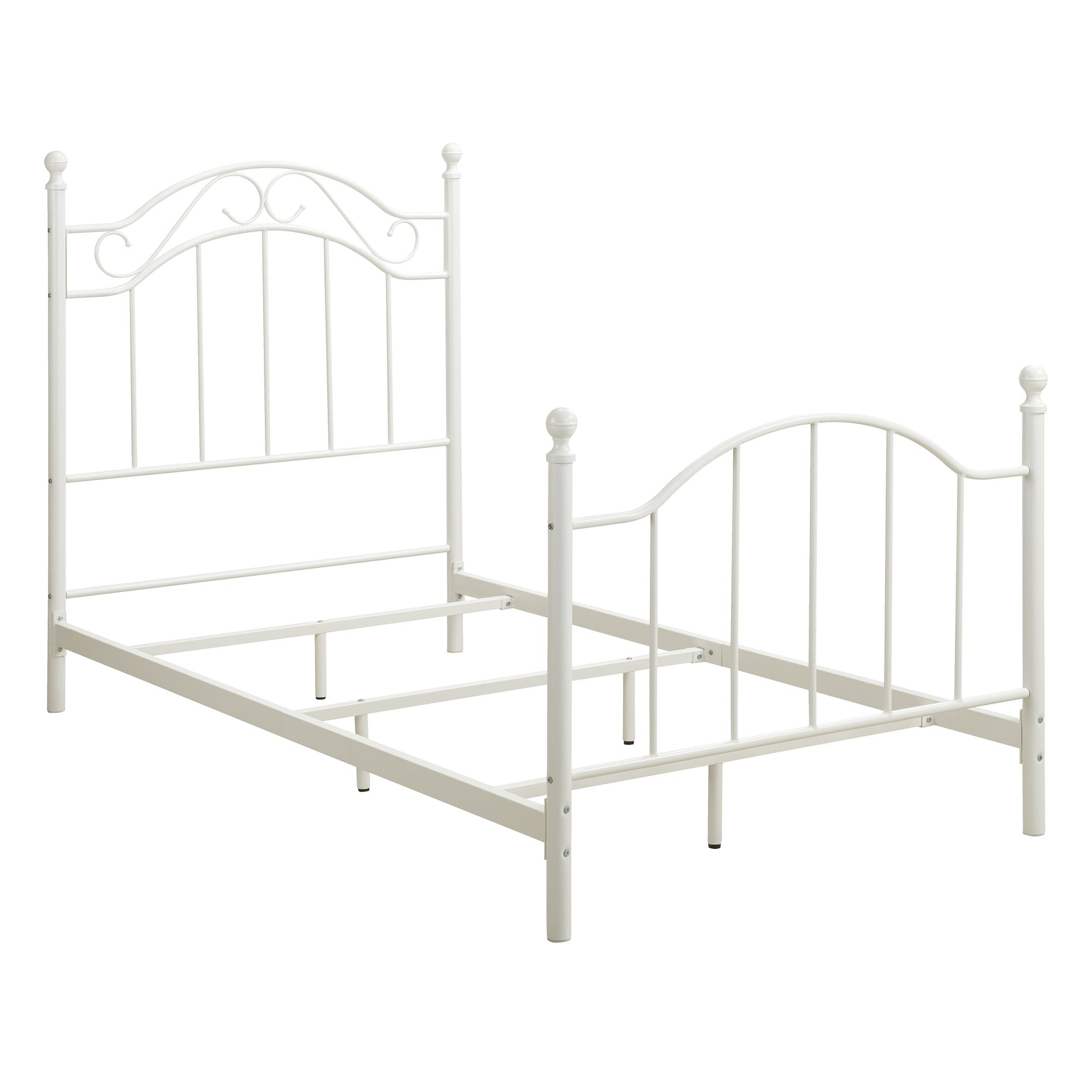 Mainstays Traditional Metal Bed Frame with Headboard and Footboard, Twin, White