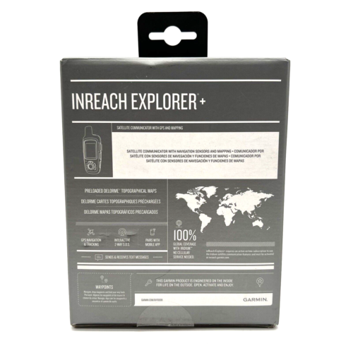 Garmin InReach Explorer Plus Map Sensor Satellite Communicator - Open Box