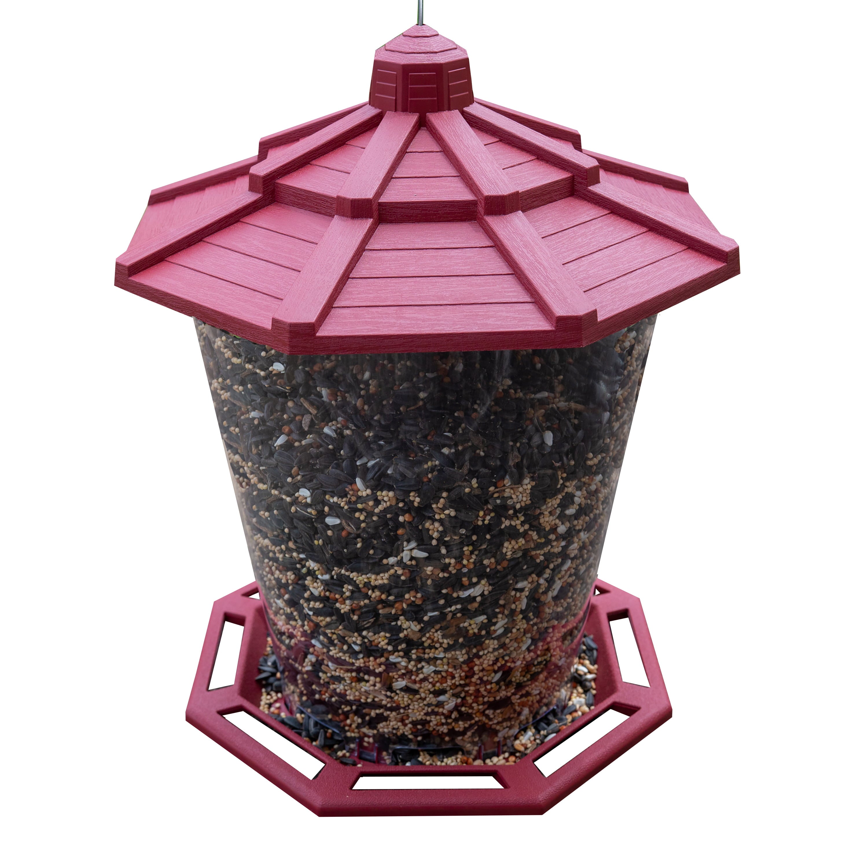 Pennington Red Resin Grand Ecozebo Wild Bird Feeder, 10 lb. Capacity, 1 Pack