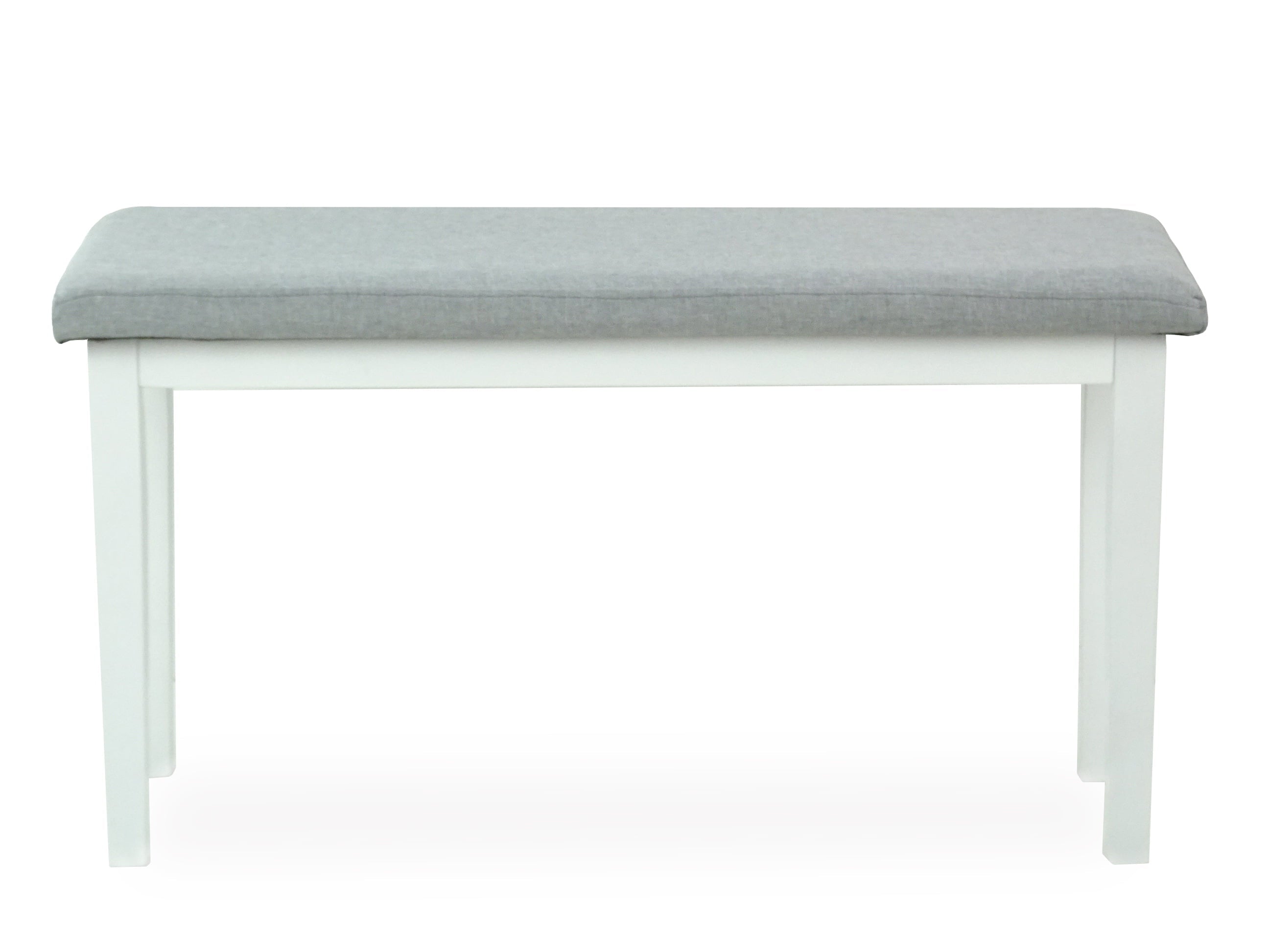 Dining Kitchen Solid Wooden Bench Stained Classic Design Padded Seat in White Finish