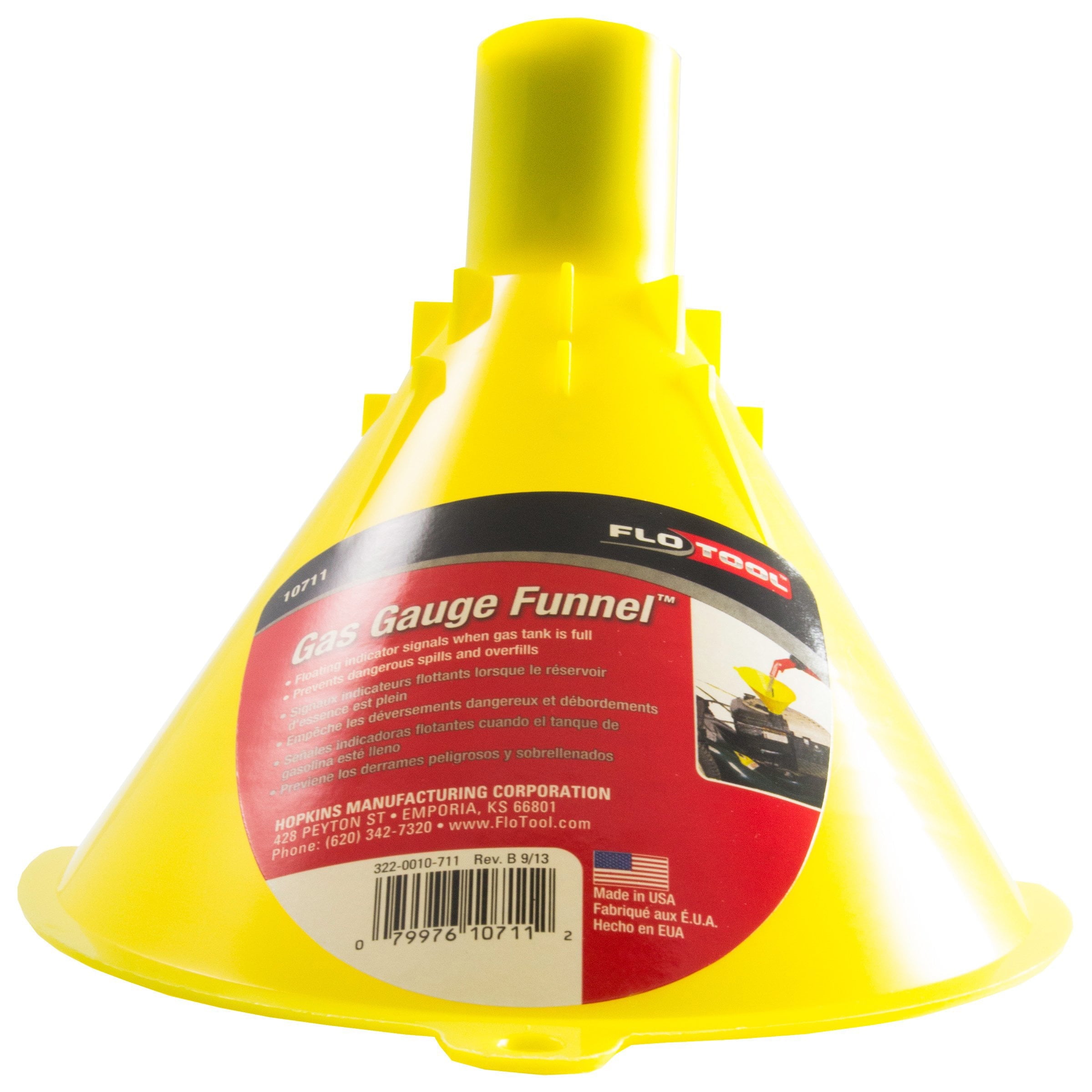 Hopkins FloTool Gas Gauge Task Specific Plastic Funnel Yellow, 10711PDQ3