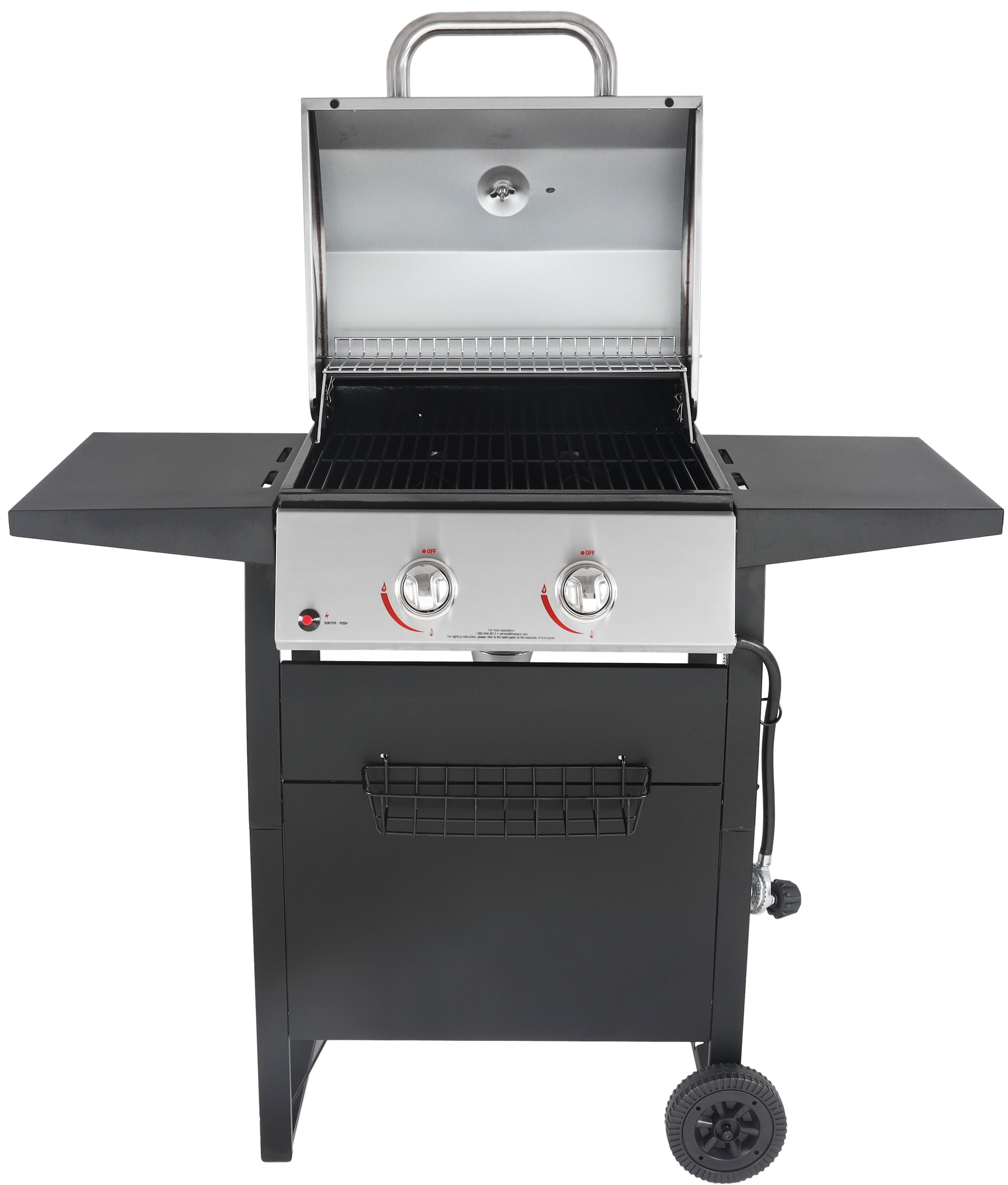 RevoAce 2-Burner Space Saver Propane Gas Grill, Stainless and Black, GBC1705WV