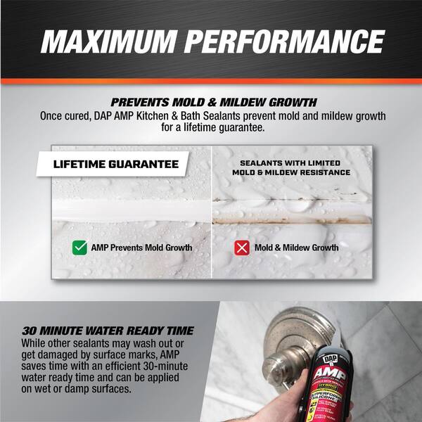 AMP Advanced Modified 9 oz. Crystal Clear Polymer Kitchen and Bathroom Sealant (12-Pack)