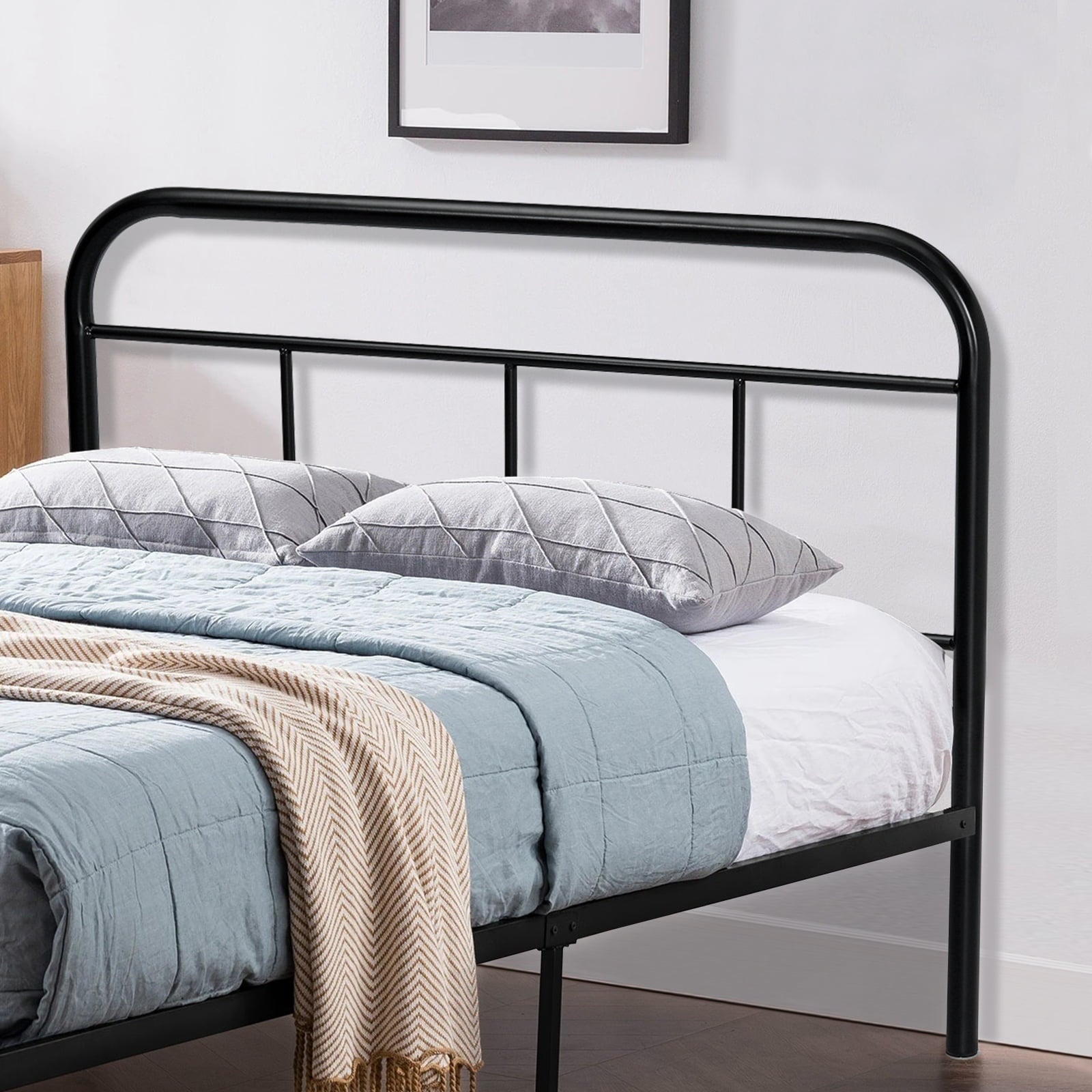Lusimo Twin Metal Bed Frame with Headboard and Footboard No Box Springs Need 300 lbs Load Capacity Easy Assembly