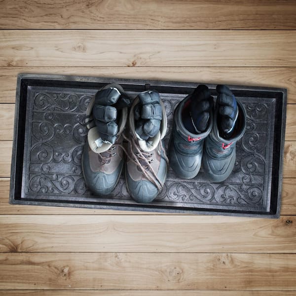 Manor Black 17 in. x 35 in. Rubber Boot Tray
