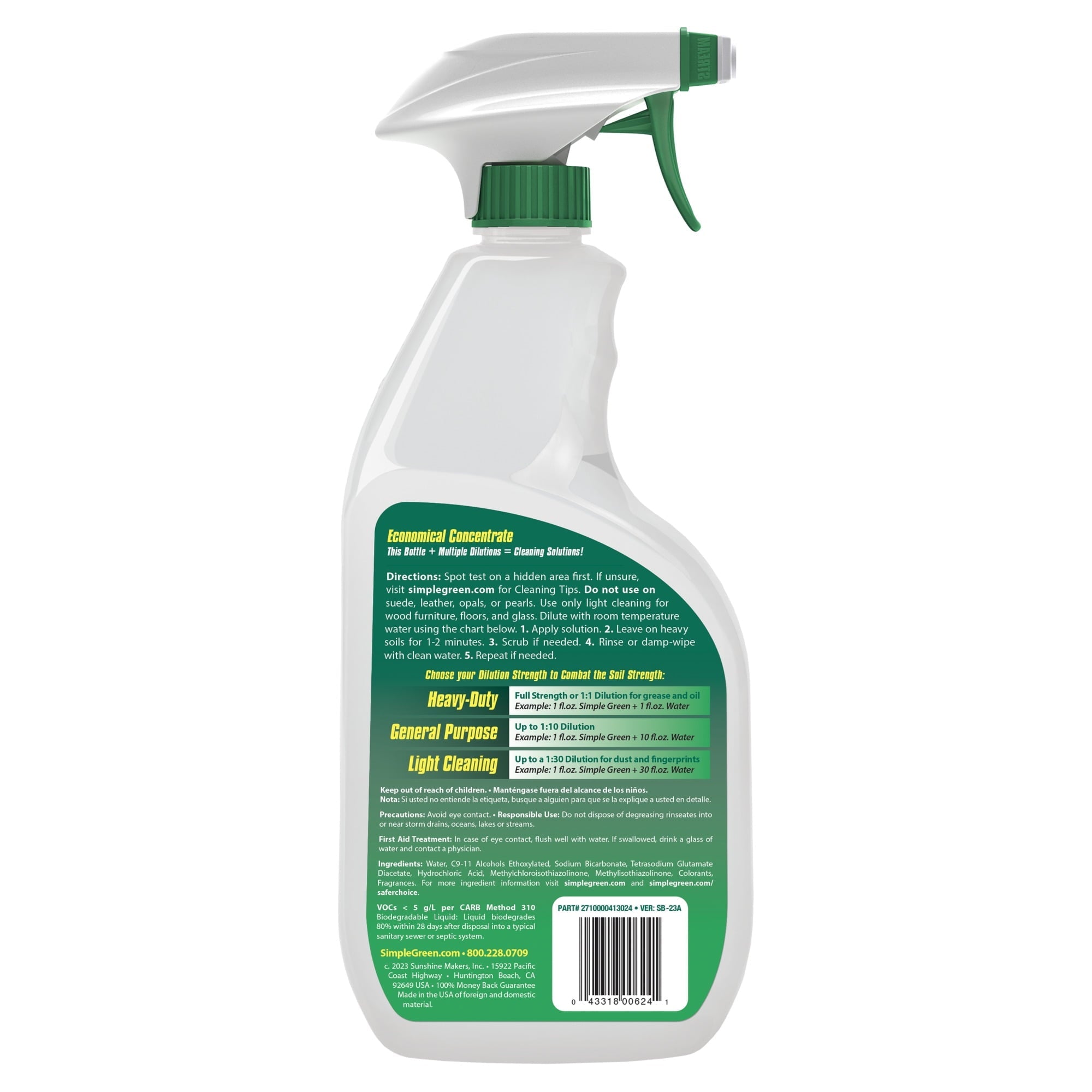 Simple Green All-Purpose Cleaner Concentrate, Spray Bottle, Original, 24 fl. oz