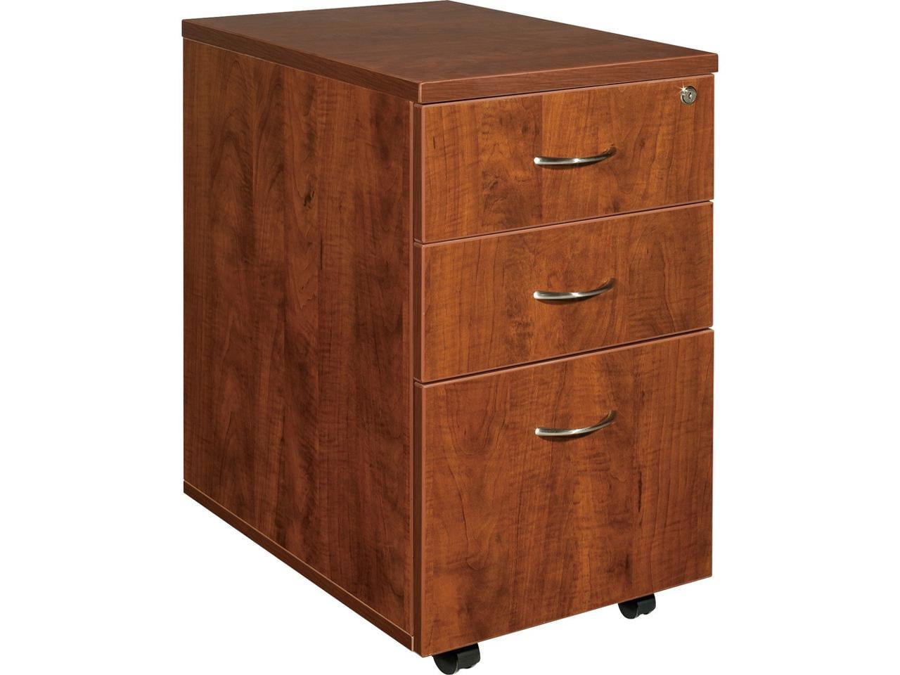 3 Drawers Vertical Wood Composite Lockable Filing Cabinet, Cherry