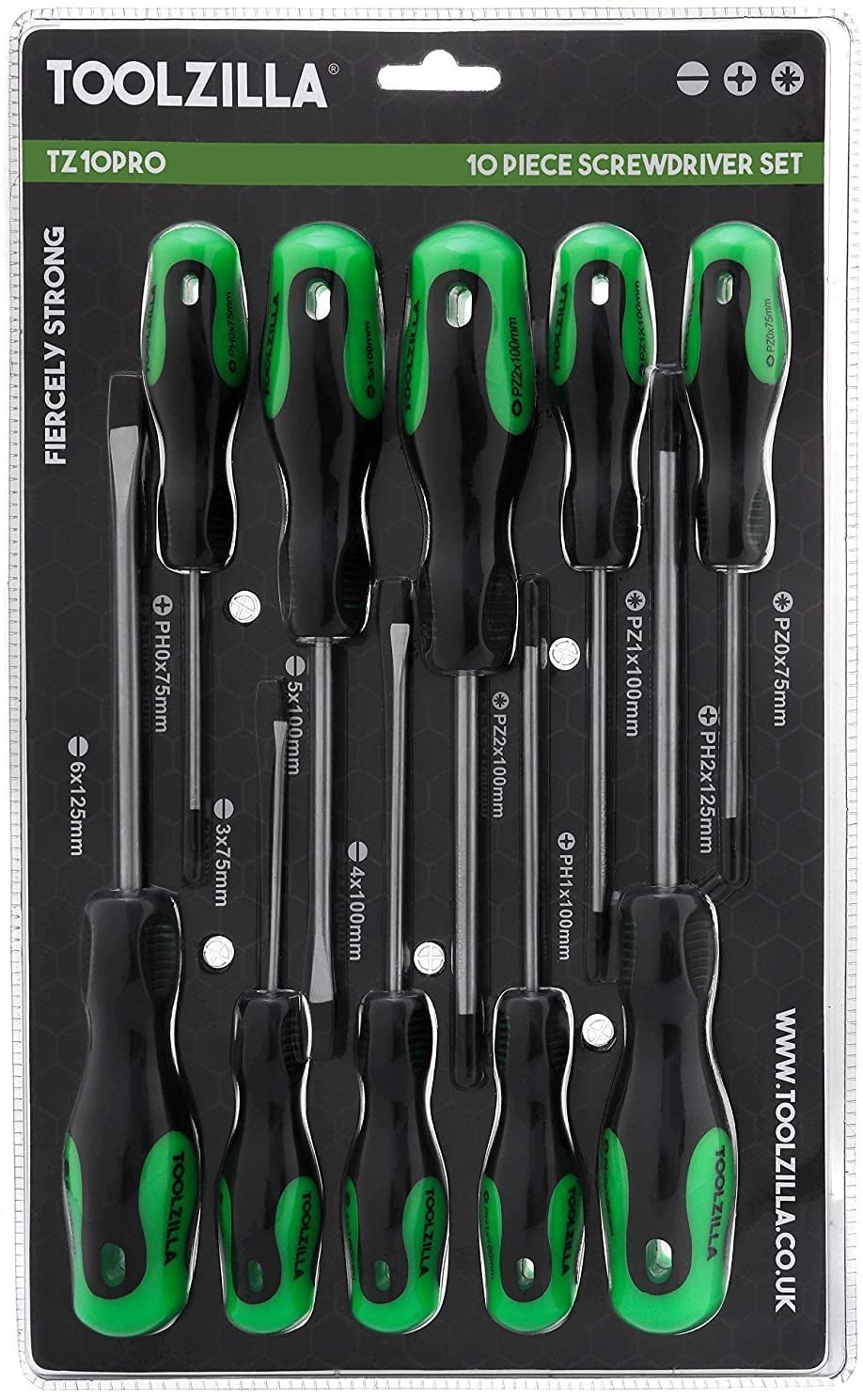 TOOLZILLA Screwdriver Set for DIY and Home Fixes (10 Pieces)