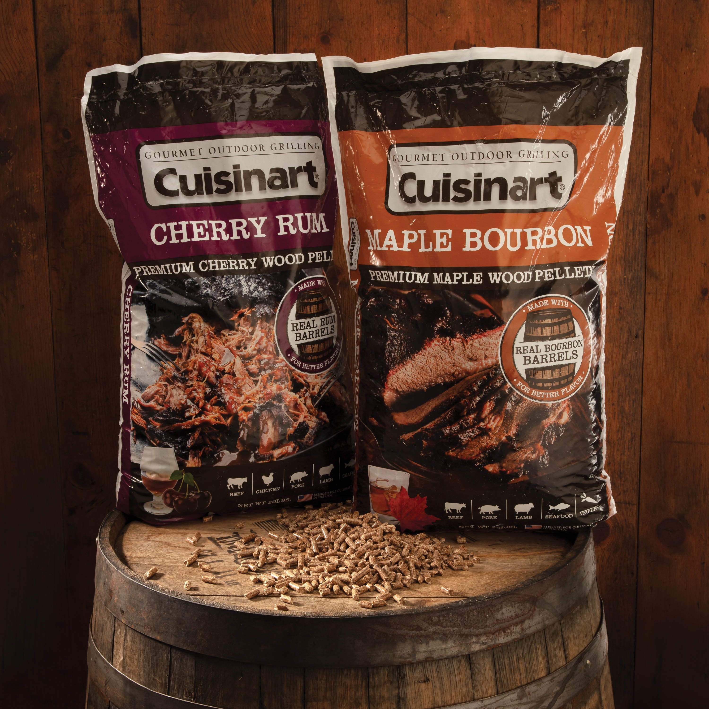 Cuisinart Premium Maple Bourbon BBQ Smoking Pellets - 20 lb Bag