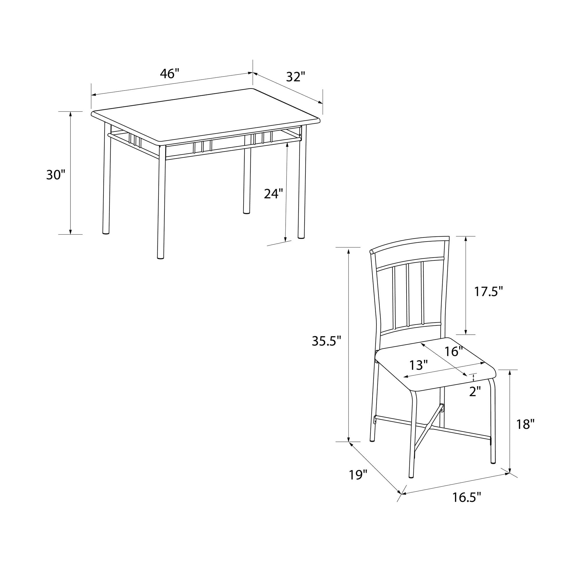 Mainstays Louise Traditional 5-Piece Wood & Metal Dining Set, Deep Walnut