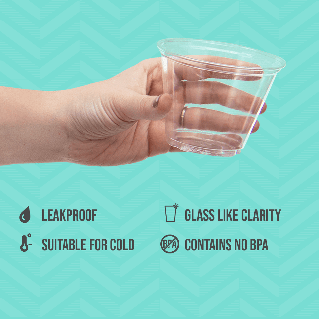 Solo Disposable Plastic Cups, Clear, 9oz, 50 Count