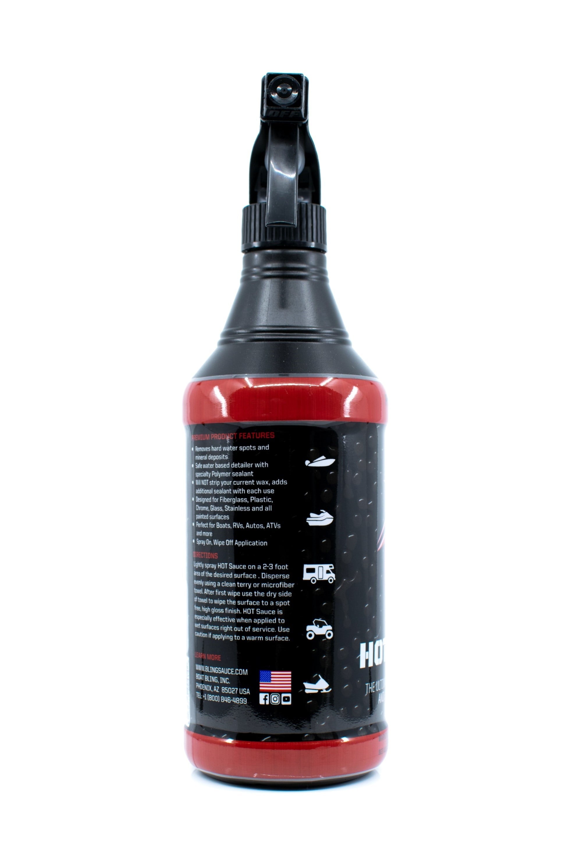 Boat Bling Hot Sauce, Water Spot Remover and Boat Cleaner Detailer, 20 oz