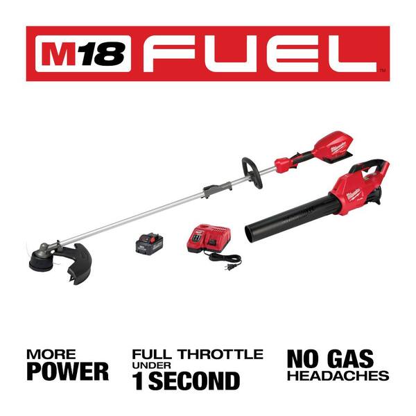 M18 FUEL 18-Volt Lith-Ion Brushless Cordless Electric String Trimmer/Blower Combo Kit w/Brush, Hedge, Pole Saw (5-Tool)