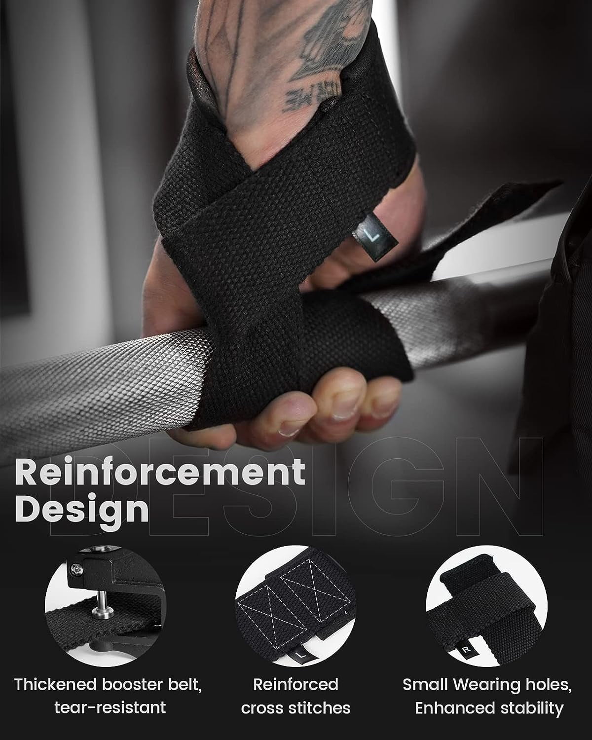 Atercel Lifting Straps Wrist Straps for Weightlifting,Deadlift,Bodybuilding,Powerlifting,Gym Straps Padded Neoprene with Wrist Wraps for Grip Strength,Strength Training